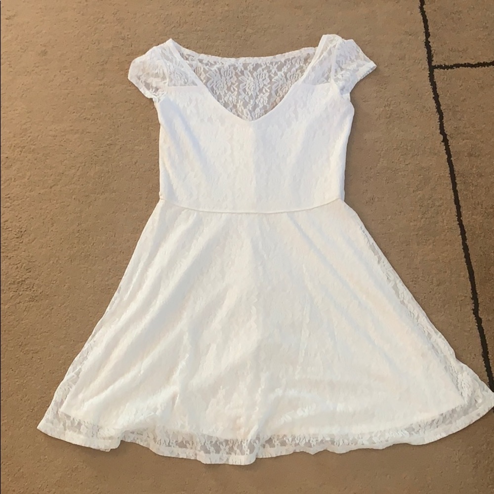 White lace Hollister skater dress